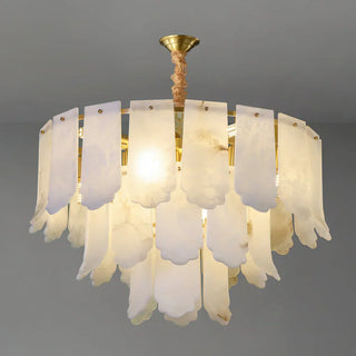 Alabaster Elba Brass Chandelier - Vidirlighting