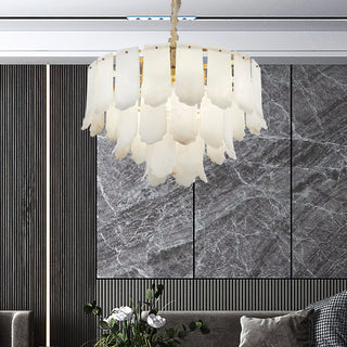 Alabaster Elba Brass Chandelier