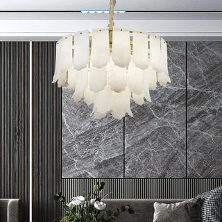 Alabaster Elba Brass Chandelier - Vidirlighting
