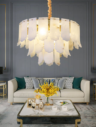 Alabaster Elba Brass Chandelier