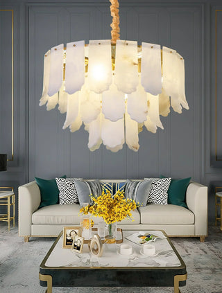 Alabaster Elba Brass Chandelier - Vidirlighting