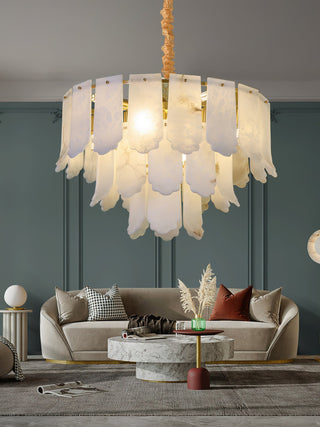 Alabaster Elba Brass Chandelier