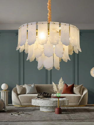 Alabaster Elba Brass Chandelier - Vidirlighting