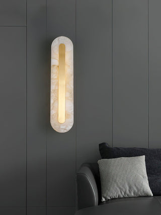 Alabaster Gold Oval Wall Light