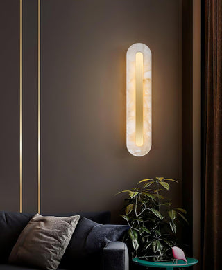 Alabaster Gold Oval Wall Light