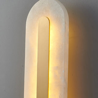 Alabaster Gold Oval Wall Light