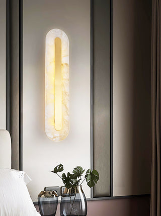 Alabaster Gold Oval Wall Light