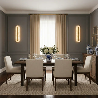 Alabaster Oval Wall Light