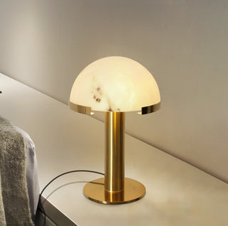 Alabaster Hemispherical Elegance Table Lamp