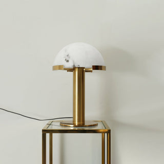 Alabaster Hemispherical Elegance Table Lamp