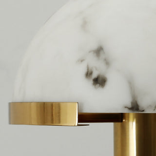 Alabaster Hemispherical Elegance Table Lamp