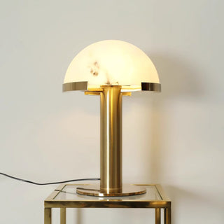 Alabaster Hemispherical Elegance Table Lamp