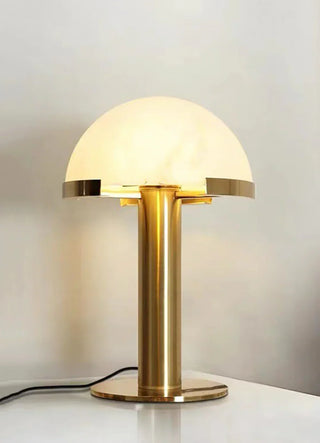 Hemispherical Alabaster Table Lamp