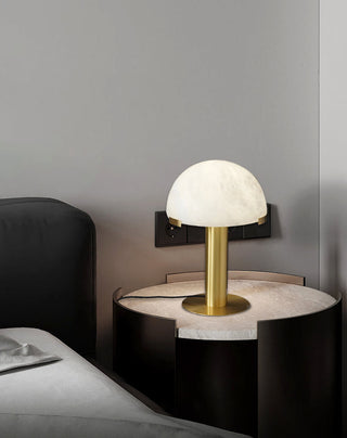 Alabaster Hemispherical Elegance Table Lamp