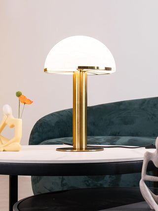 Alabaster Hemispherical Elegance Table Lamp