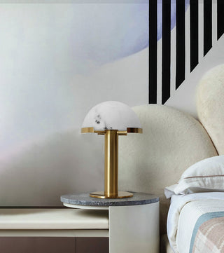 Alabaster Hemispherical Elegance Table Lamp