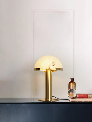 Alabaster Hemispherical Elegance Table Lamp