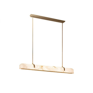 Alabaster Linear Brass Chandelier