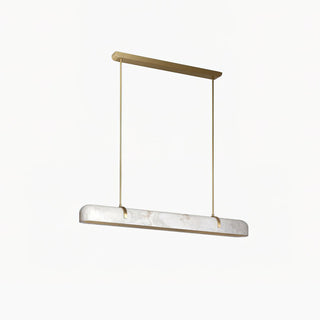 Alabaster Linear Brass Chandelier