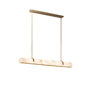 Alabaster Linear Brass Chandelier