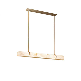 Alabaster Linear Brass Chandelier