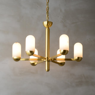 Alabaster Luxury Moonshade Brass Chandelier