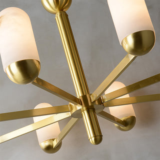 Alabaster Luxury Moonshade Brass Chandelier