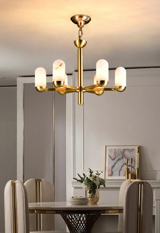 Alabaster Luxury Moonshade Brass Chandelier
