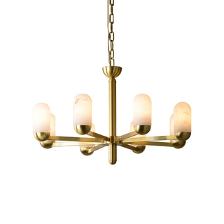 Alabaster Luxury Moonshade Brass Chandelier