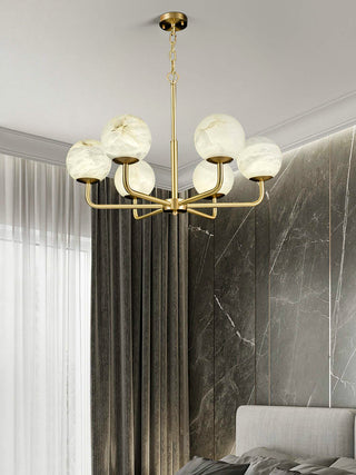 Alabaster Maytoni Erich Brass Chandelier