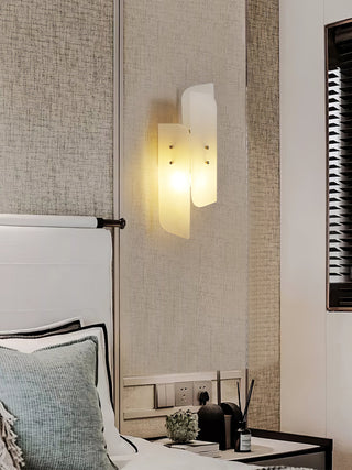 Alabaster Megalith Brass Wall Light