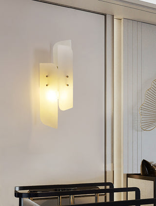 Alabaster Megalith Brass Wall Light