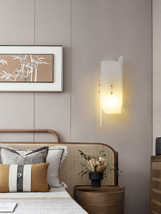 Alabaster Megalith Brass Wall Light