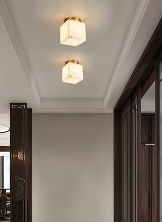 Alabaster Melange Brass Ceiling Light