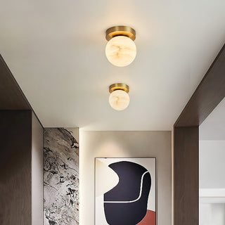 Alabaster Melange Brass Ceiling Light