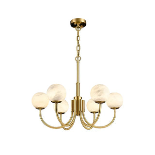 Alabaster Modern Brass Chandelier