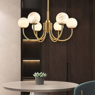 Alabaster Modern Brass Chandelier