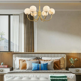 Alabaster Modern Brass Chandelier