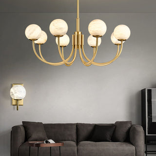 Alabaster Modern Brass Chandelier