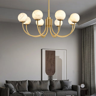 Alabaster Modern Brass Chandelier