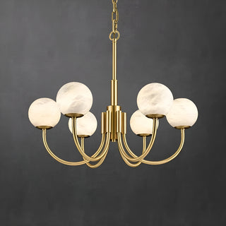 Alabaster Modern Brass Chandelier