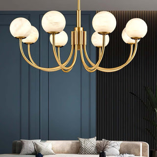 Alabaster Modern Brass Chandelier