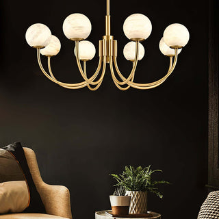 Alabaster Modern Brass Chandelier