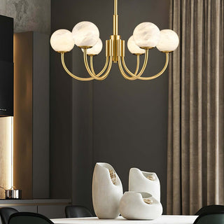 Alabaster Modern Brass Chandelier