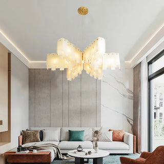 Alabaster Modern Cascade Tiered Chandelier