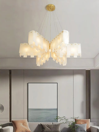 Alabaster Modern Cascade Tiered Chandelier