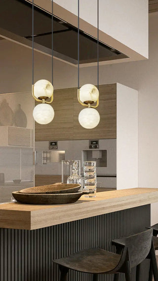 Alabaster Modern Copper Pendant Light