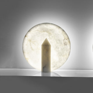 Alabaster Modern Disc Table Lamp