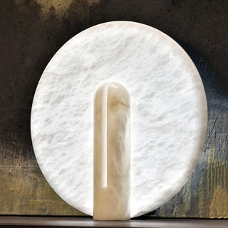 Alabaster Modern Disc Table Lamp