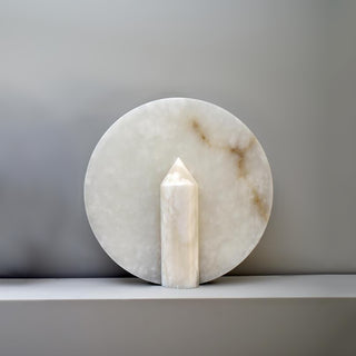 Alabaster Modern Disc Table Lamp